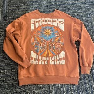 Hollister Brand Sunshine On My Mind Graphic Sweater - Burnt Orange